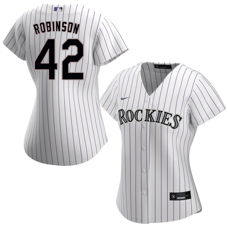 Nike Women #42 Jackie Robinson Colorado Rockies Baseball Jerseys Sale-White